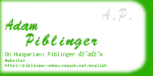 adam piblinger business card